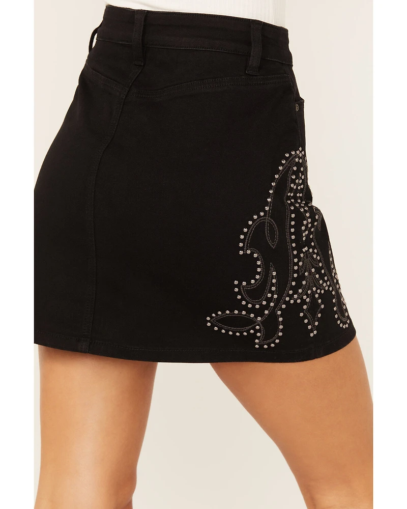 Idyllwind Women's Burbank Embroidered And Studded Stretch Denim Skirt