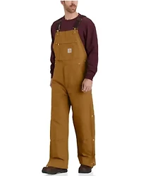 Carhartt Men's Firm Duck Insulated Bib Work Overalls - Tall