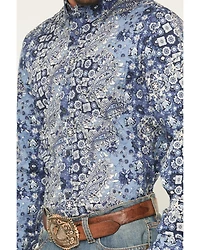Cody James Men's Ride 'Em Cowboy Paisley Print Long Sleeve Button-Down Stretch Western Shirt