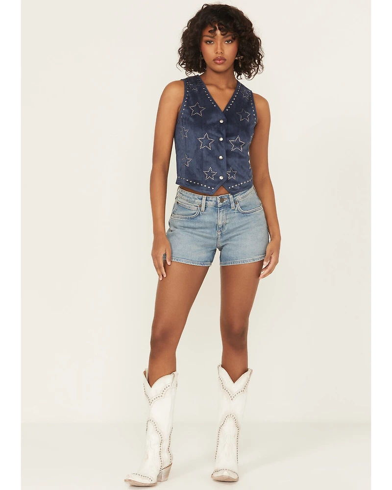 Wrangler Retro Women's Mae Medium Wash Mid Rise Denim Shorts