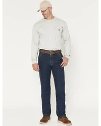 Carhartt Men's FR Loose Straight Dungaree Rigid Denim Jeans