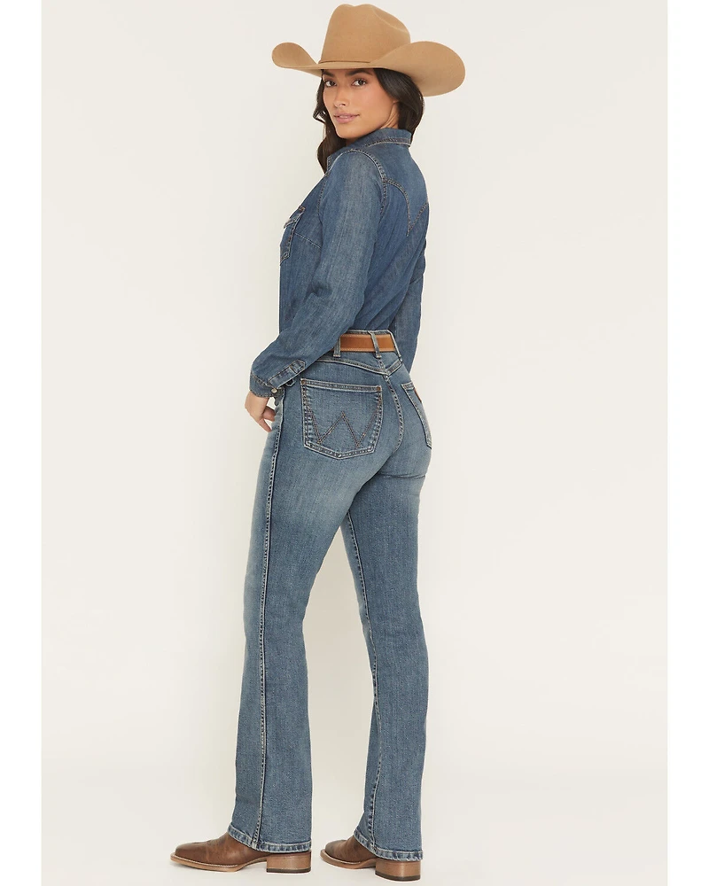 Wrangler Retro Women's Dark Wash Natalia High Rise Bailey Bootcut Stretch Denim Jeans