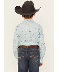 Ariat Boys' Team Logo Geo Print Long Sleeve Button-Down Western Shirt