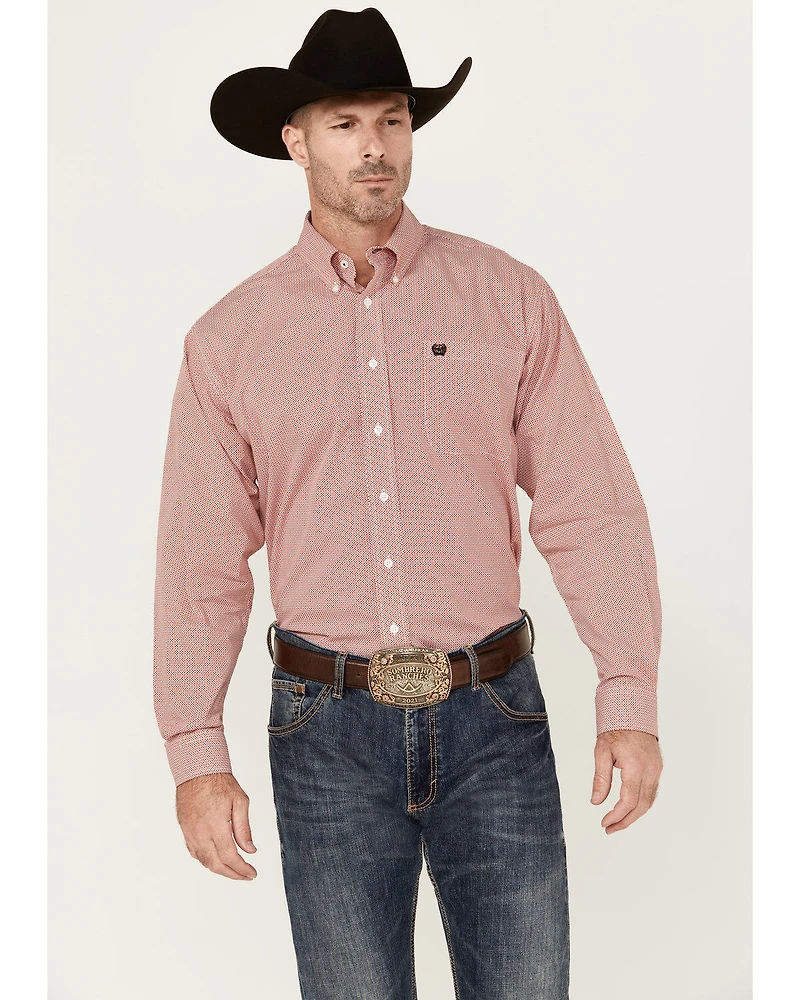 Cinch Men's Geo Print Long Sleeve Button-Down Western Shirt