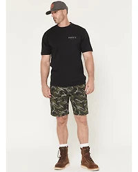 Hawx Men's Chip Camo Print Flat Front Work Shorts