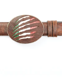Cody James Men's Mexican Flag Slash Leather Belt