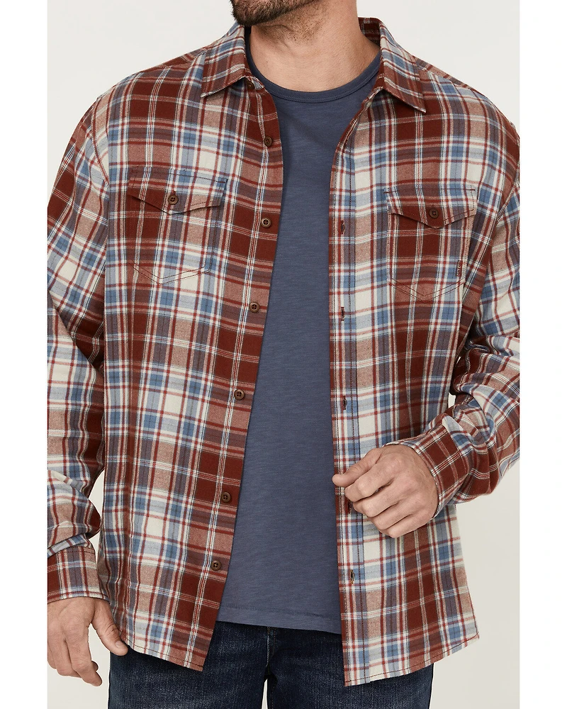 Brothers and Sons Men's Plaid Casual Woven Long Sleeve Button Down Western Shirt