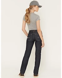 Ariat Women's Rebar Mid Rise Durastretch Raven Rinse Work Straight Jeanss