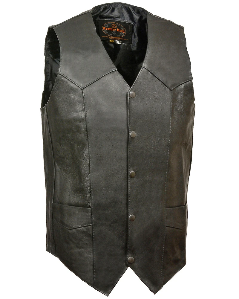 Milwaukee Leather Men's Snap Front Biker Vest - 2X Tall