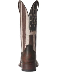 Ariat Men's Taylor Tan Distressed Flag Patriot Ultra Full-Grain Western Boot - Broad Square Toe