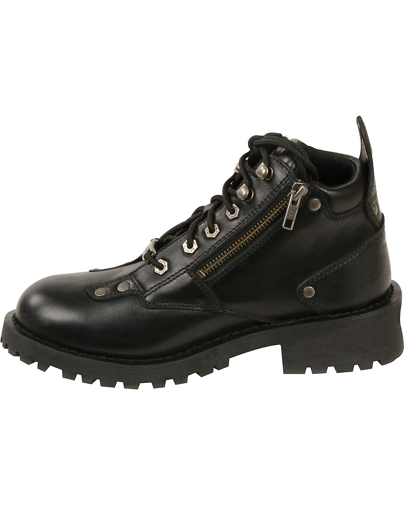 Milwaukee Leather Women's Low Cut Lace To Toe Riding Boots - Round