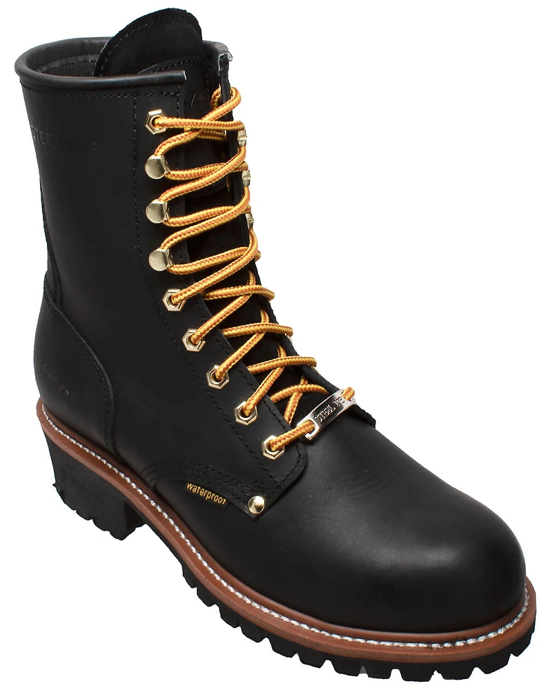 Ad Tec Men's 9" Waterproof Logger Work Boots - Soft Toe