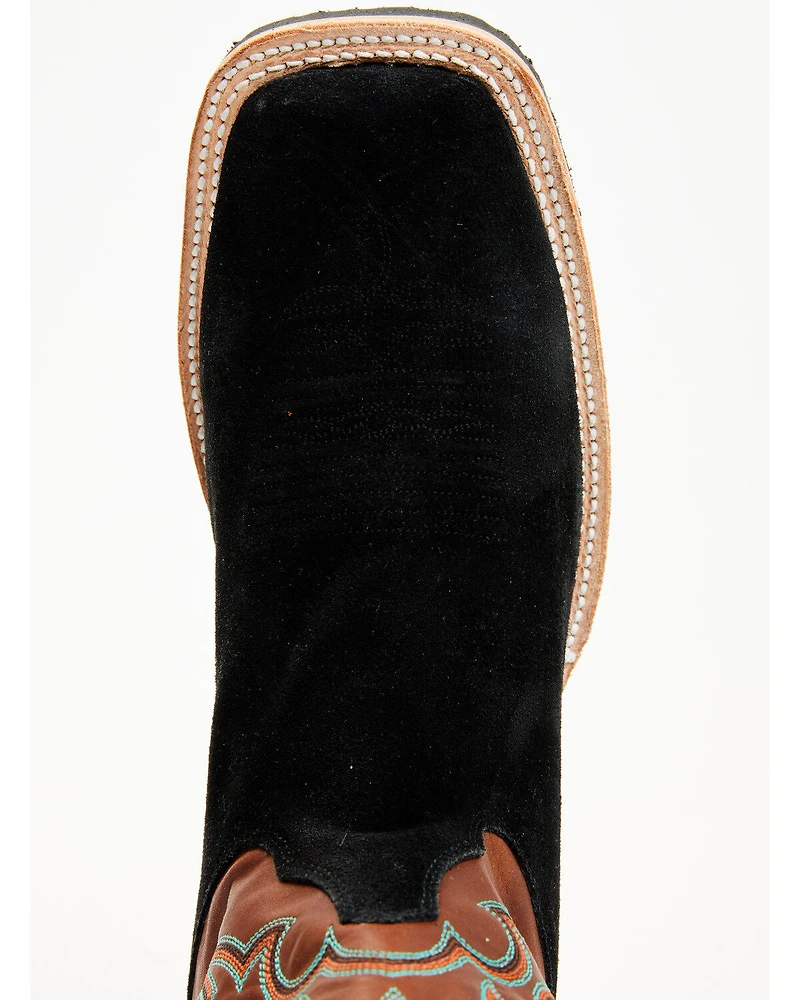Justin Men's Alamo Roughout Western Boots - Broad Square Toe