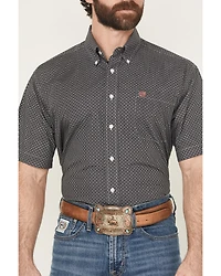 Cinch Men's Floral Geo Print Short Sleeve Button-Down Western Shirt