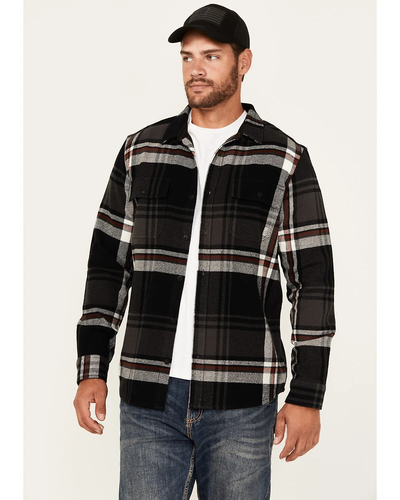 Brothers and Sons Men's Barrell Burley Plaid Print Long Sleeve Button-Down Flannel Shirt
