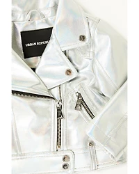 Urban Republic Toddler Girls' Metallic Faux Leather Jacket