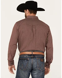 RANK 45® Men's Thorn Geo Print Long Sleeve Button-Down Stretch Western Shirt