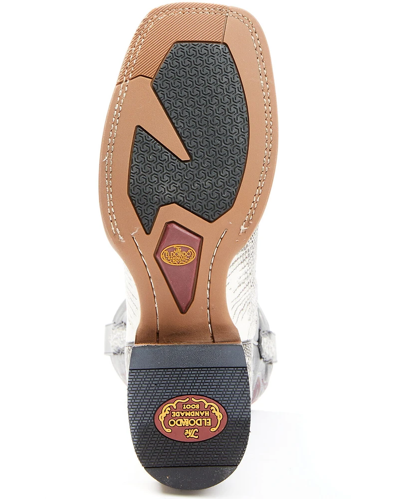 El Dorado Men's Natural Ring Tail Lizard Exotic Western Boots - Broad Square Toe