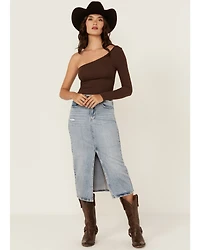 Cello Women's Medium Wash Midi Skirt