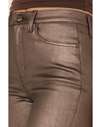 Daze Women's Sundaze High Rise Cropped Coated Stretch Pants