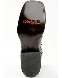 Cody James Men's Saddle Black Full-Quill Ostrich Exotic Western Boots - Broad Square Toe