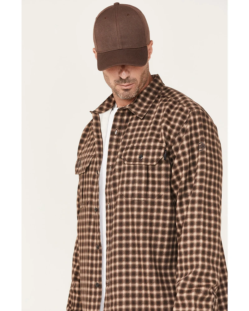 Hawx Men's FR Plaid Print Long Sleeve Woven Button-Down Work Shirt