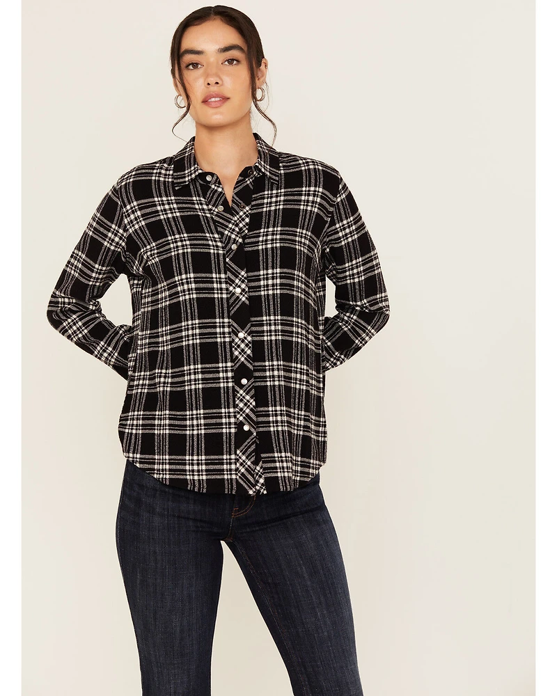 Idyllwind Women's Featherlight Plaid Print Long Sleeve Pearl Snap Western Shirt