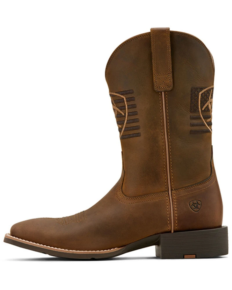 Ariat Men's Sport Freedom Distressed Western Boots - Broad Square Toe