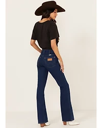 Wrangler Women's Dark Westward Mid Rise Bootcut Denim Stretch Jeans
