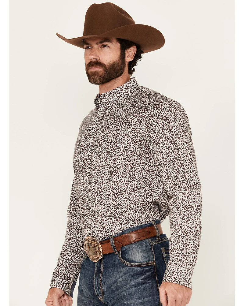 Cody James Men's Country Paisley Print Long Sleeve Button-Down Stretch Western Shirt