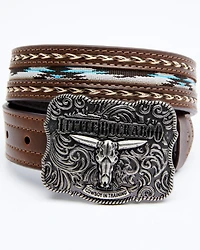 Cody James Boys' Lil Buckaroo Brown Ribbon Belt