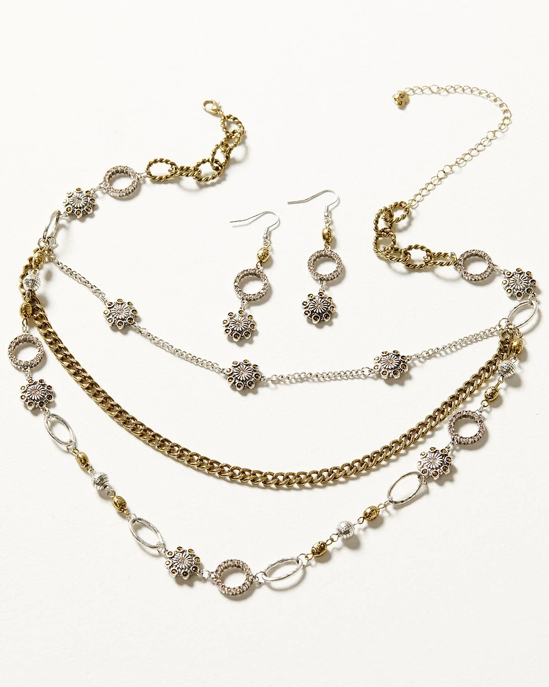 Shyanne Women's Champagne Chateau Jasper Multilayered Jewelry Set - 2 Piece