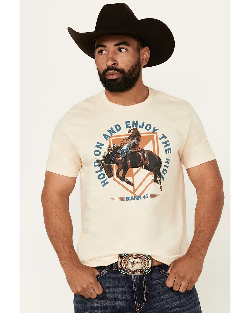 RANK 45® Men's Hold On And Enjoy The Ride Short Sleeve Graphic T-Shirt