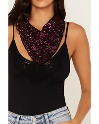 Idyllwind Women's Monroe Fuchsia Sequin Bandana Necklace