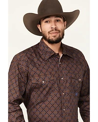 Roper Men's Amarillo Medallion Print Long Sleeve Pearl Snap Western Shirt