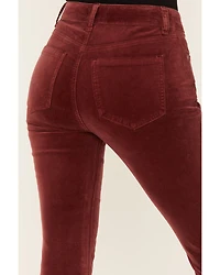 Shyanne Women's Syrah High Rise Velveteen Stretch Flare Jeans