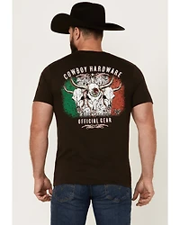 Cowboy Hardware Men's Triple Skull Mexican Flag Short Sleeve Graphic T-Shirt