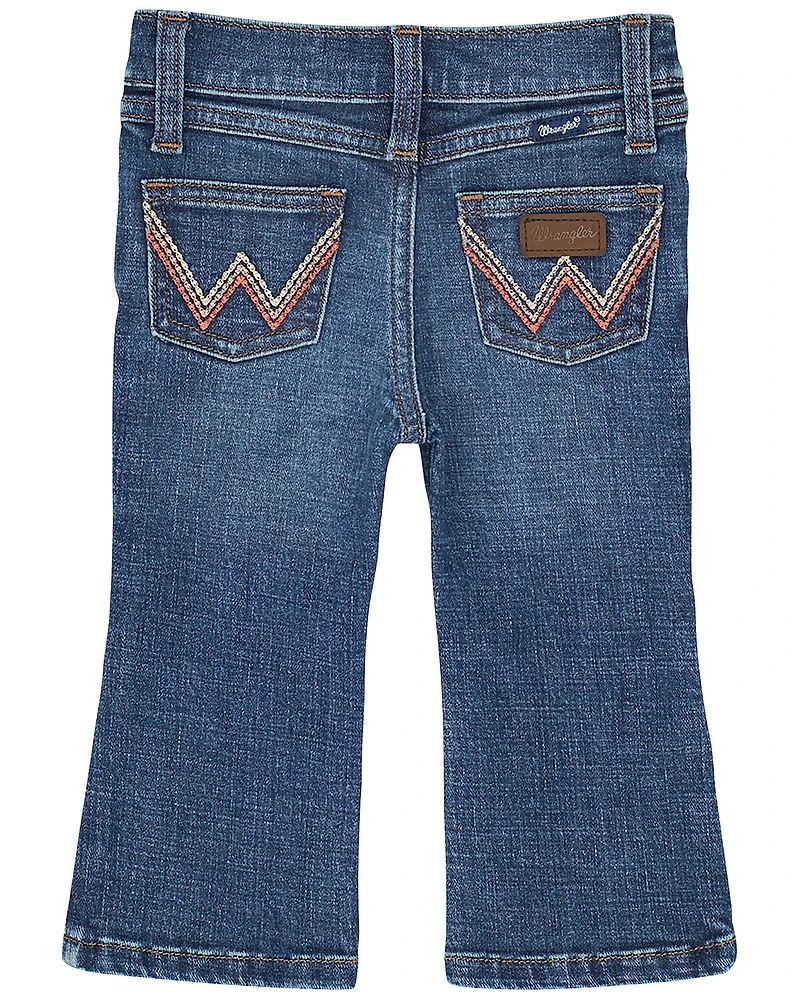 Wrangler Infant Girls' Dark Wash Bootcut Denim Jeans