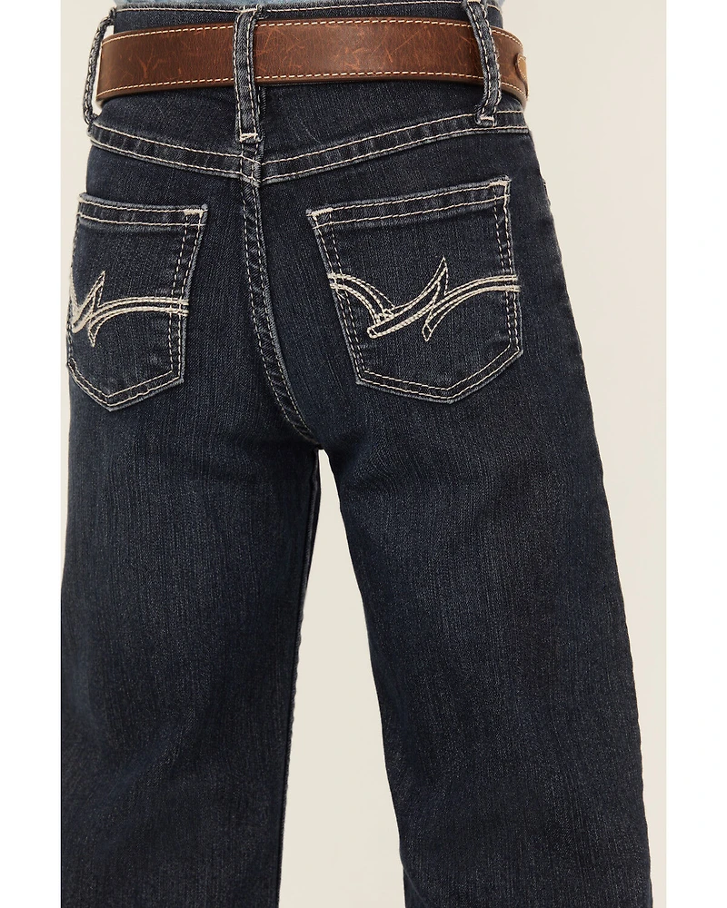 Wrangler Girls' "W" Swish Embroidery Bootcut Jeans
