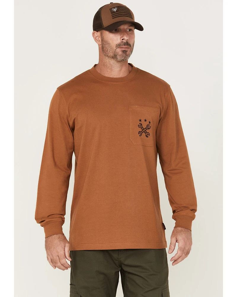 Hawx Men's Wrenches Embroidered Pocket Long Sleeve Work T-Shirt