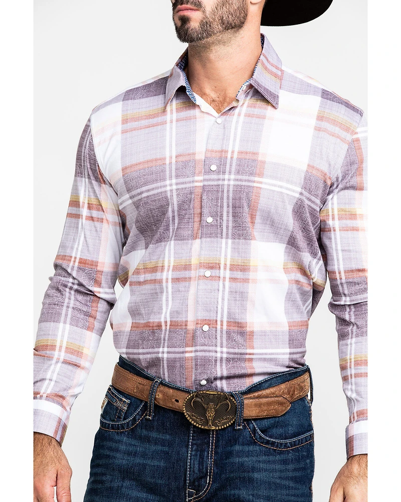 Scully Signature Soft Series Men's Large Plaid Snap Long Sleeve Western Shirt