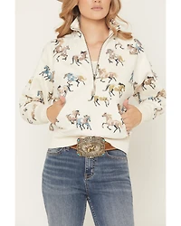 Shyanne Women's Horse Print 1/2 Zip Fleece Pullover