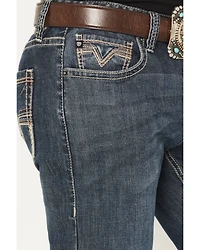 Rock & Roll Denim Men's Double Barrel Dark Wash Relaxed Straight Stretch Jeans