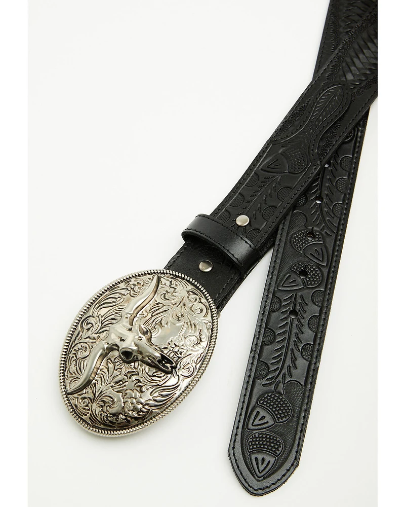 Idyllwind Women's Denver Embossed Leather Steer Head Buckle Belt
