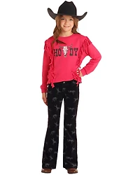 Rock & Roll Denim Girls' Rodeo Print Corduroy Bootcut Jeans