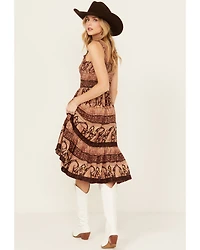 Shyanne Women's Challis Printed Midi Dress