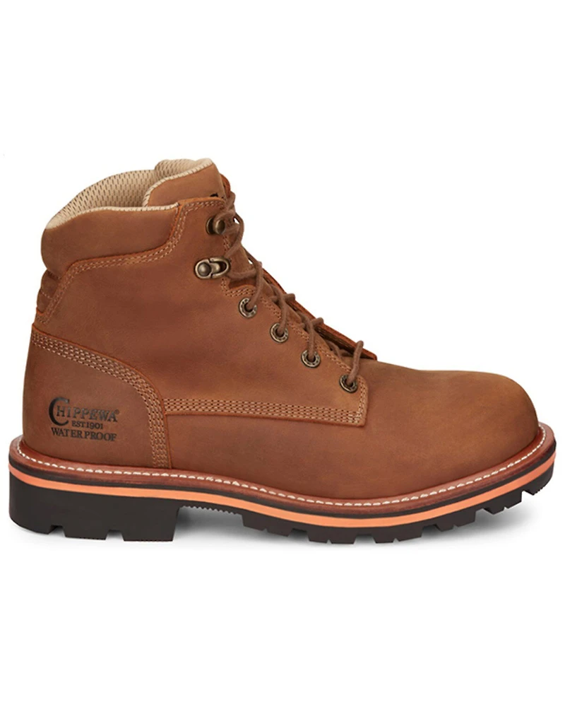 Chippewa Men's Thunderstruck 6" Lace-Up Waterproof Work Boots - Round Toe