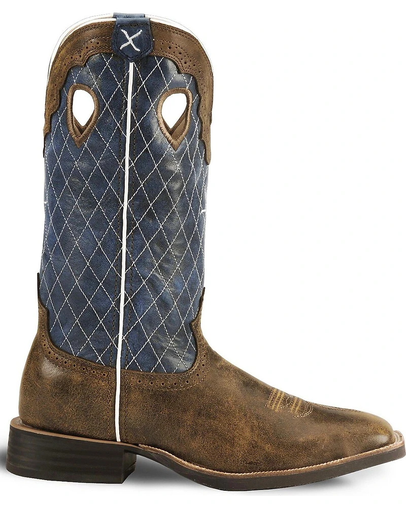 Twisted X Men's Distressed Ruff Stock Western Boots - Broad Square Toe