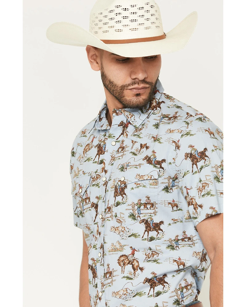 Pendleton Men's Laramie Wild Horse Print Short Sleeve Snap Western Shirt