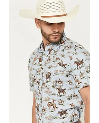 Pendleton Men's Laramie Wild Horse Print Short Sleeve Snap Western Shirt